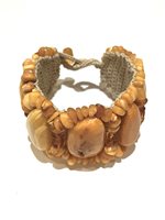 Armband Sommer Dame Ambra in Bernstein Ambra BIANCO OVALI NATIVO - BIANCO OVALI NATIVO